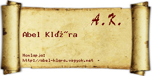 Abel Klára névjegykártya