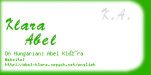 klara abel business card